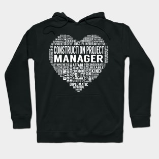 Construction Project Manager Heart Hoodie